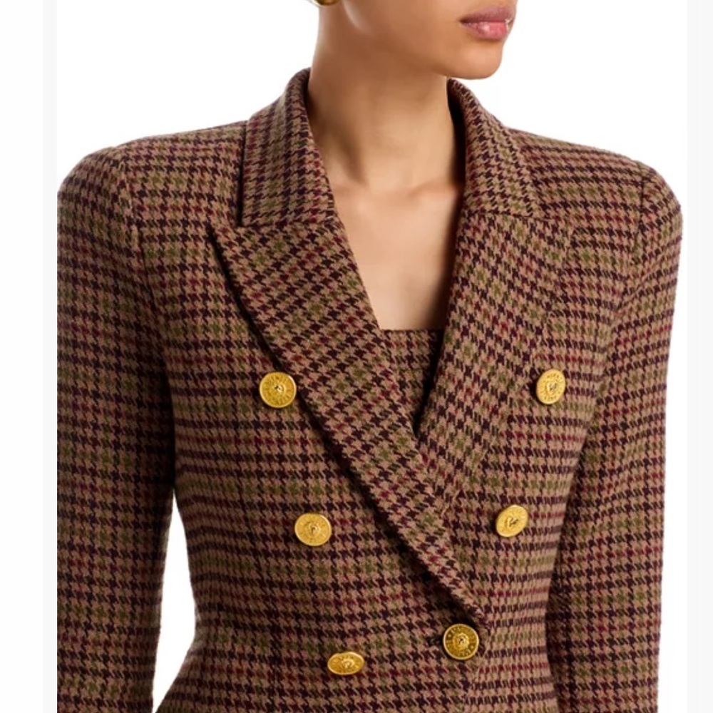 L'AGENCE Bethany Structured Tweed Blazer Jacket